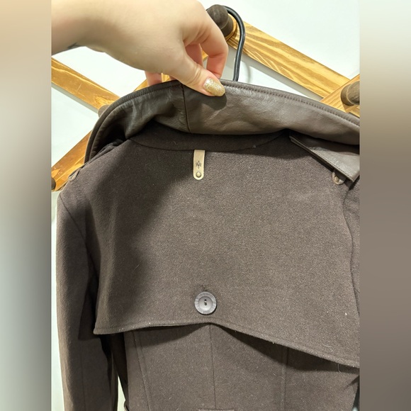 Mackage Women's Brown leather/wool/cashmere mix Coat - Picture 12 of 16